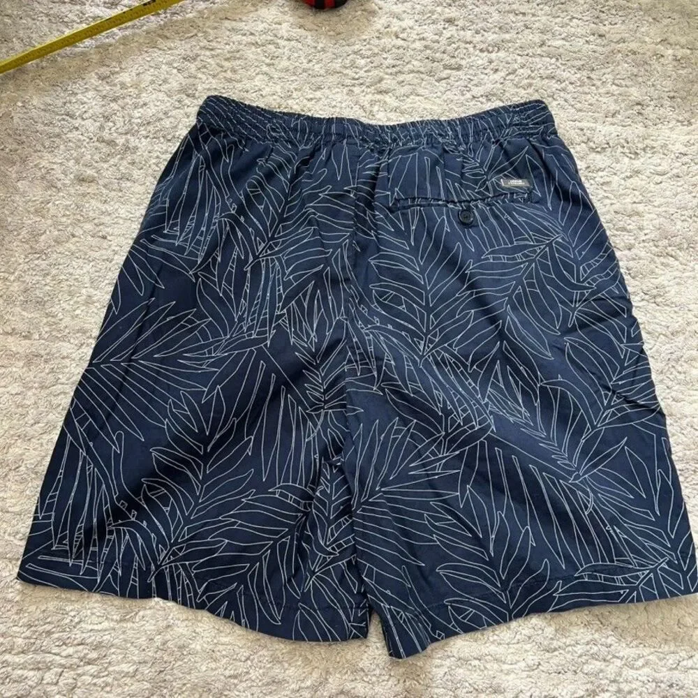 Armani Exchange Drawstring Waist Blue White Palm Print Shorts Mens Size 30